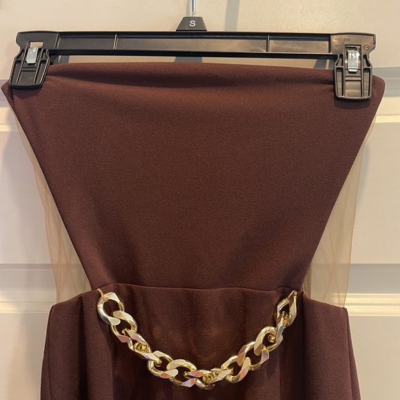NWT Nookie Scandal Brown Strapless Midi Dress size XS - Picture 6 of 13